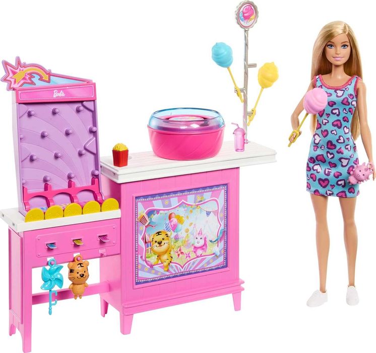 Набор с Барби Развлекательный автомат Сладкая вата Barbie Malibu