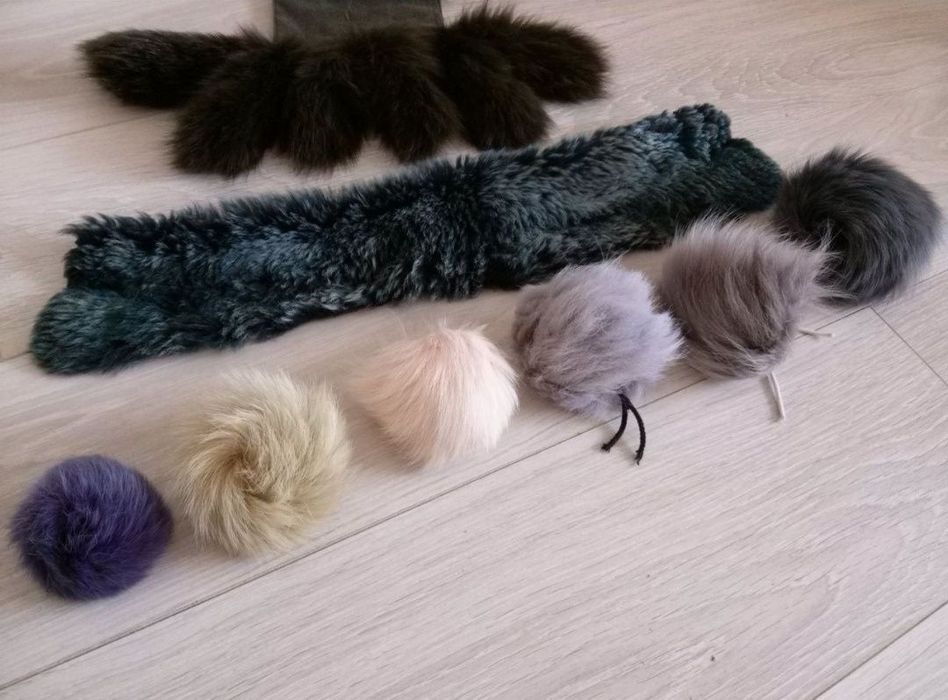 Помпон бубон з натурального хутра хутряний хвостик китиця хутро