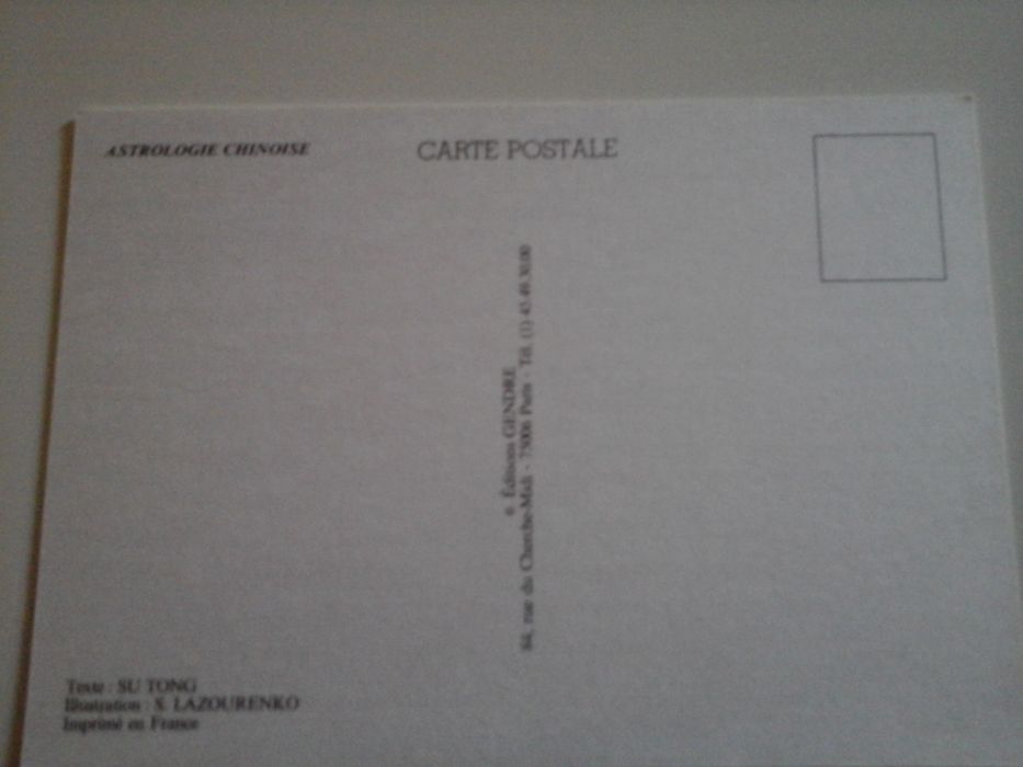 Cartão postal astrologia francesa Chien (Cão)
