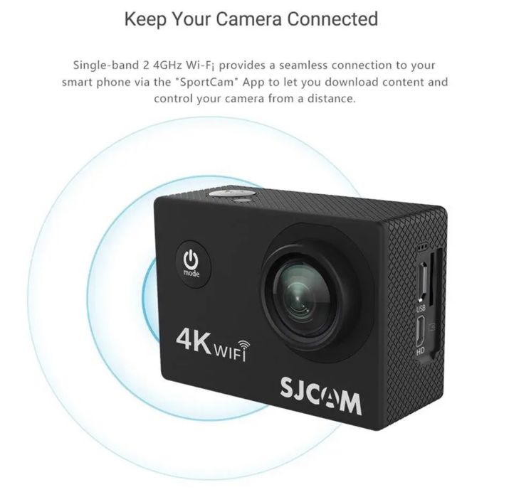 Екшн-камера SJCAM SJ4000 AIR silver 4K-30FPS з водонепроникним кейсом