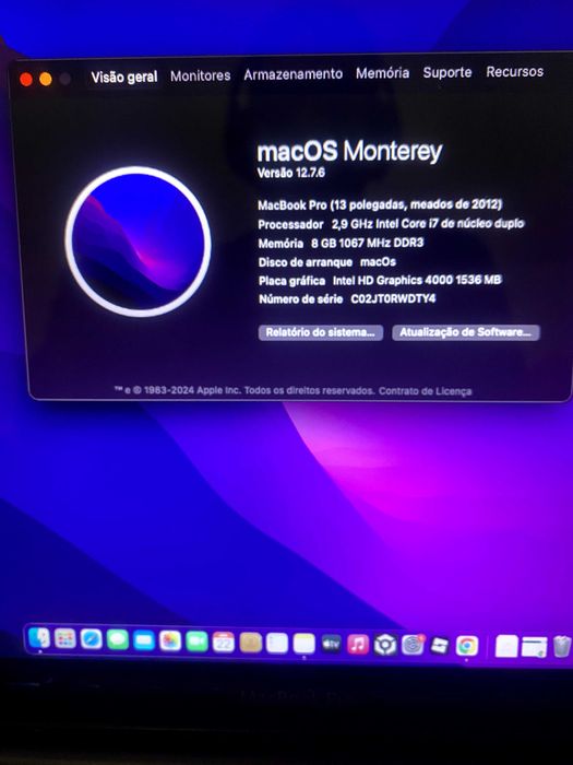 Vendo MacBook Pro 13 polegadas (Meados de 2012) em excelente estado.