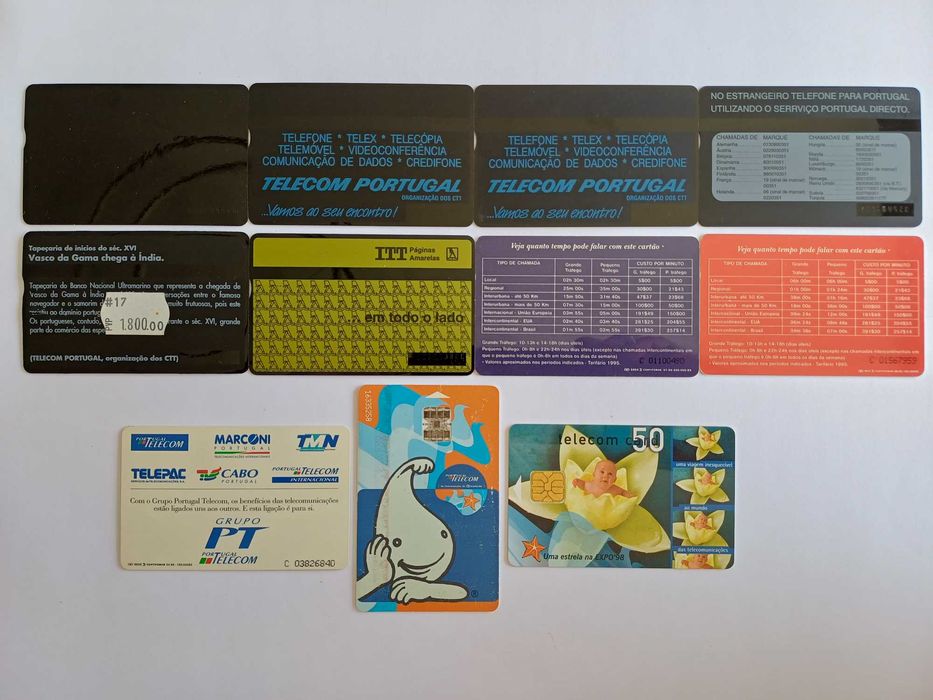 Lote de 11 Credifones - Télécartes de Portugal dos anos 90
