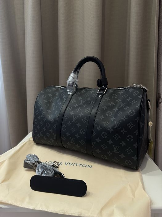 Велика дорожня сумка Louis Vuitton 46 см. Луі Вітон Віттон Луи Виттон сіра ручна поклажа ручная кладь спортивна сумка