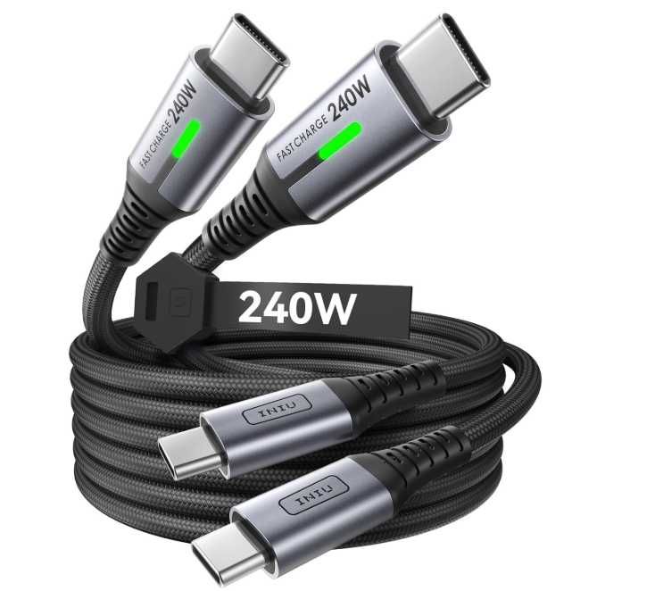 Кабель INIU DI-D7CC USB-C to USB-C 240W комплект 2 шт по 2м, Type-C PD швидка зарядка для MacBook iPhone Samsung быстрая зарядка кабель для айфона
