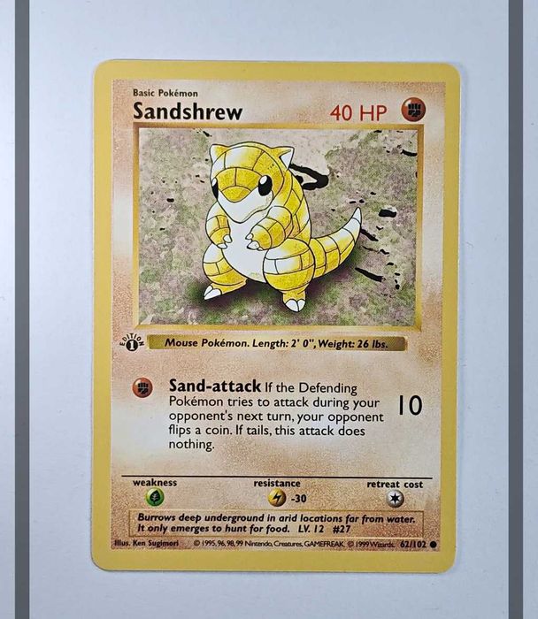 Sandshrew 62/102 Base Set 1st edition Shadowless