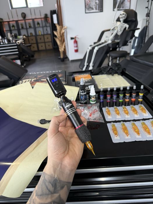 Kit Tattoo Completo com Pele para treinar tatuagens / Sem Fios - Pen