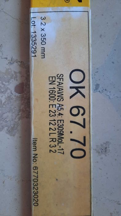 elektrody spawalnicze nierdzewne ESAB OK 67.70 fi 3,2 309 MOL