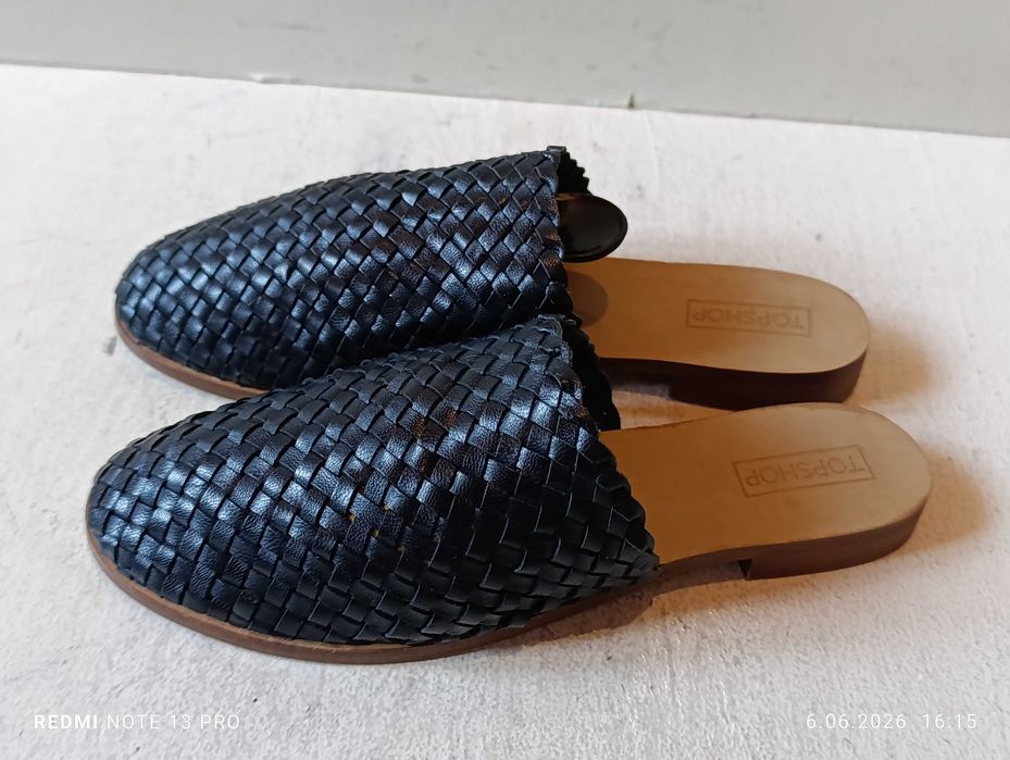 klapki skórzane Topshop