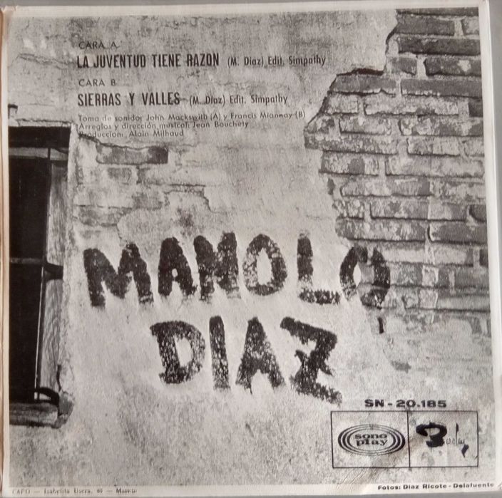 Manolo Diaz	- - - - -	La Juventud Tiene Razon	- - - - -	Single