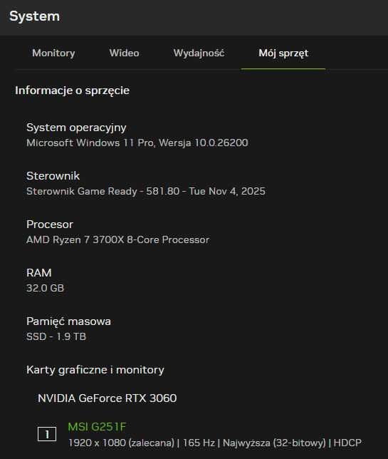 Gotowy zestaw do grania (PC, monitor, uchwyt, mysz, klawiatura)