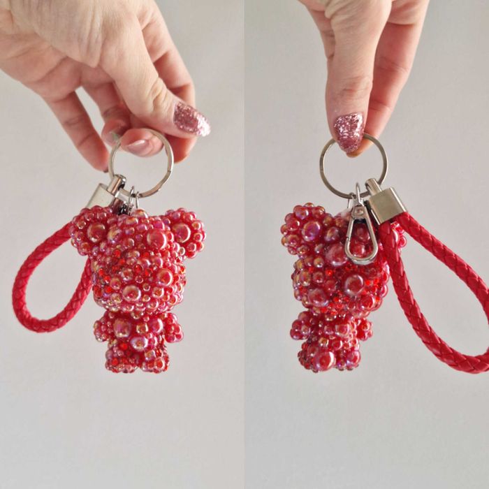 Czerwony miś brelok