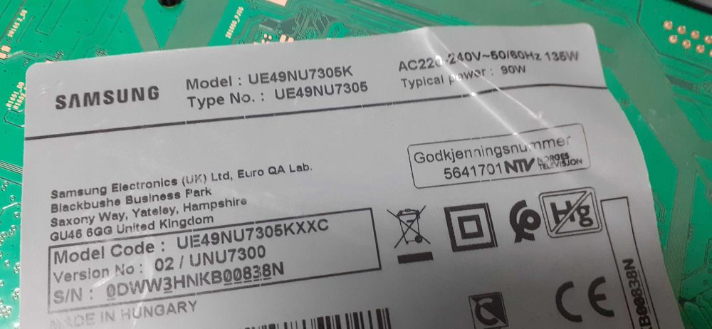 Mainboard tv samsung UE49NU7305K