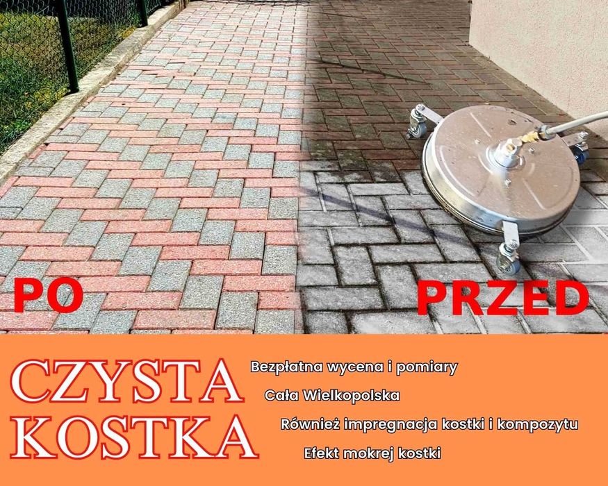 Profesjonalne czyszczenie kostki brukowej, tarasów + impregnacja