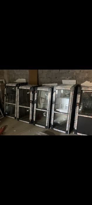 DRZWI PCV sklepowe do biura, tarasu antracyt, złoty dąb, biale