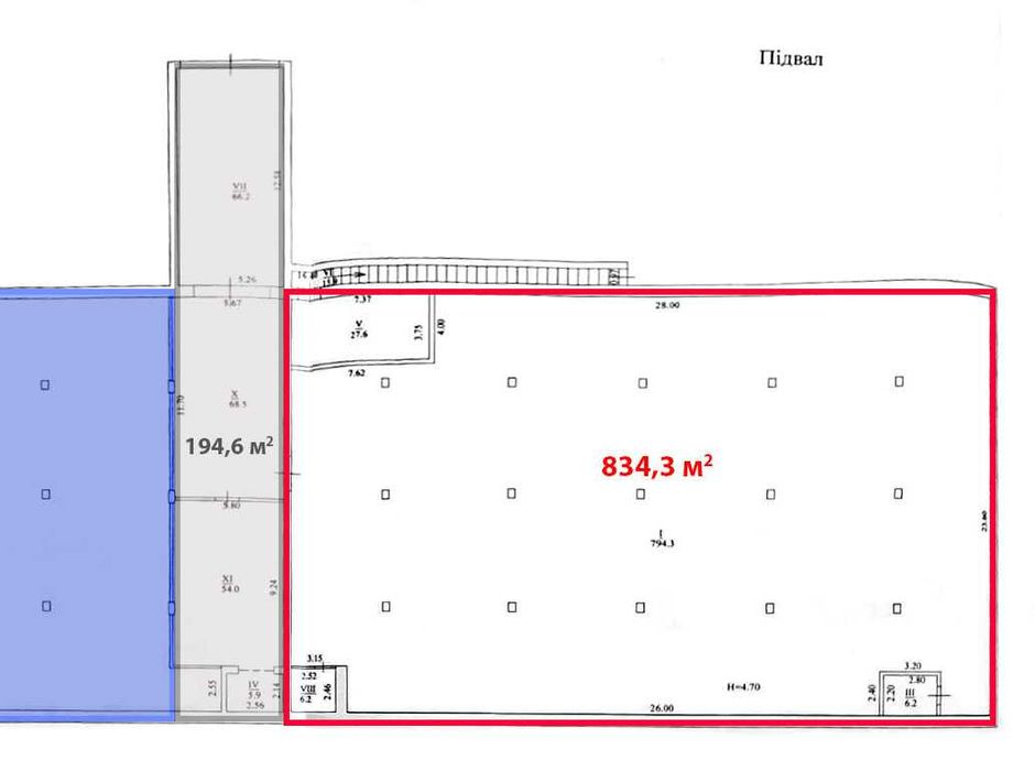 Продажа 931,6 м2, ПОДВАЛ, СВЕТ ВСЕГДА, за Классом на Героев Харькова