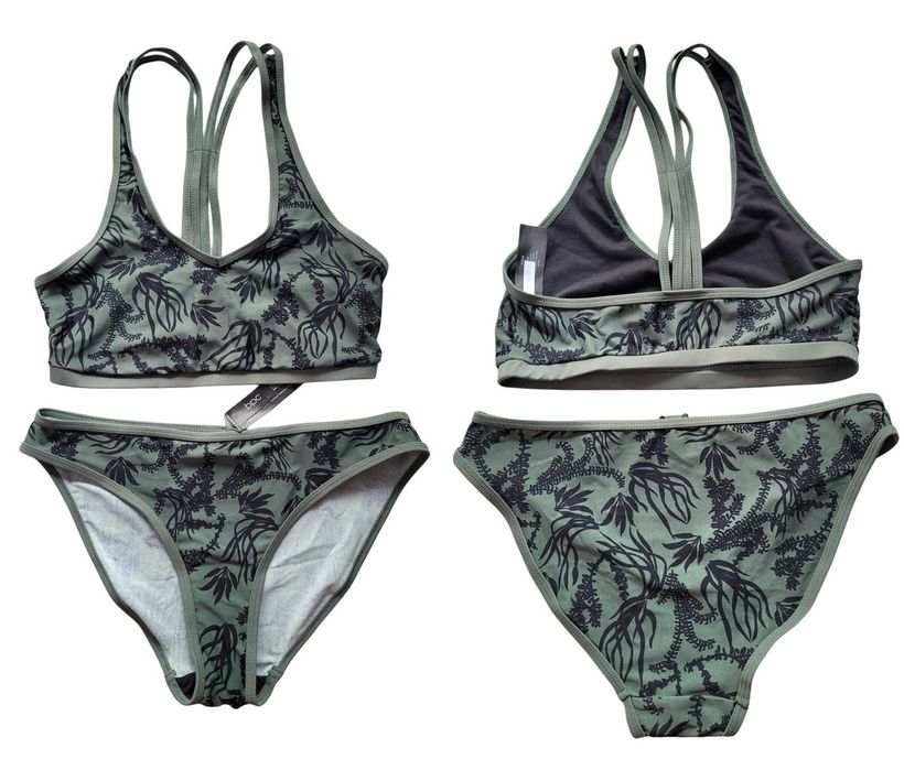 Nowy strój kostium kąpielowy 38,M bikini wzór liście BonPrix komplet