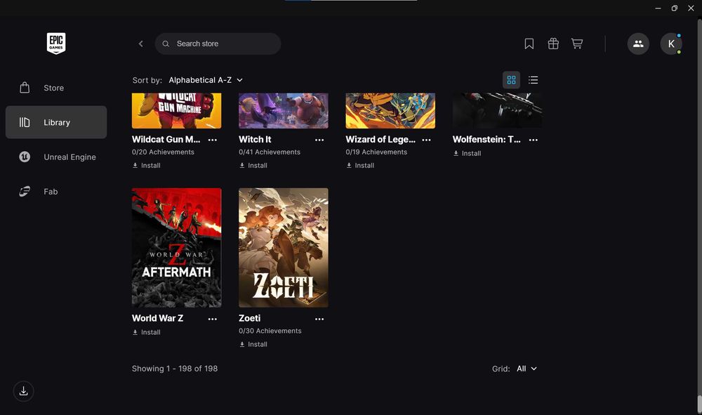 Аккаунт Epic Games 200 игр на 60000 грн, с 2020 года