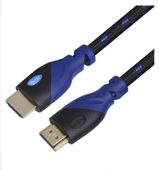 MutecPower 2x Cavo HDMI 2.0 5m Alta Velocità Con Ethernet, 4K@60Hz, Ultra HD, Triplo Schermato + Adattatore E Fascette