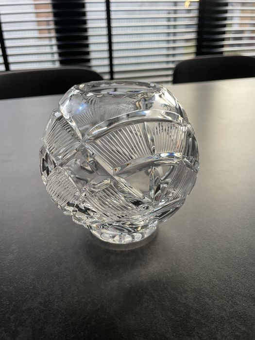 Wazon kryształowa kula PRL kryształ kolekcja vintage
