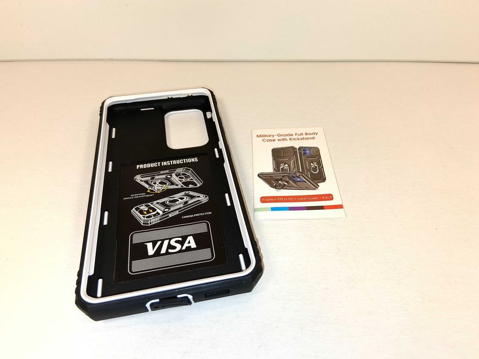 Z101 Etui Pancerne Do Samsung Galaxy S21 Ultra Kickstand Biało Czarne