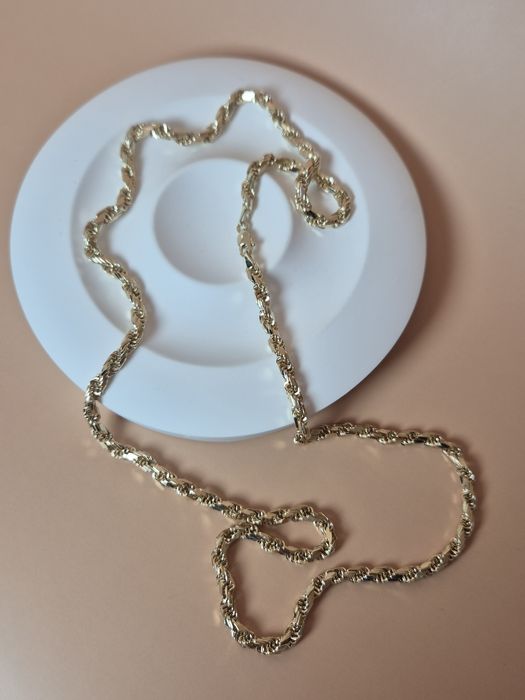 Złoty łańcuszek męski kordel diamentowany 60 cm p. 585