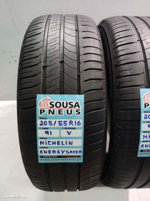 2 pneus semi novos 205-55r16 michelin - oferta dos portes