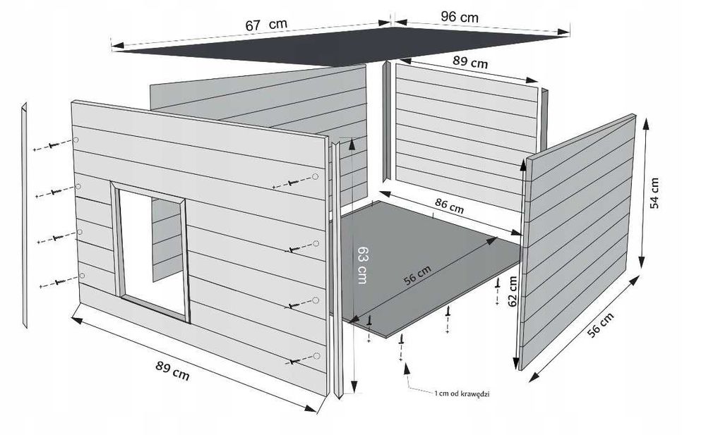 Nowa Buda Ocieplana z 6 Stron XXL Dla PSA na Zimę Otwierany Dach - FV