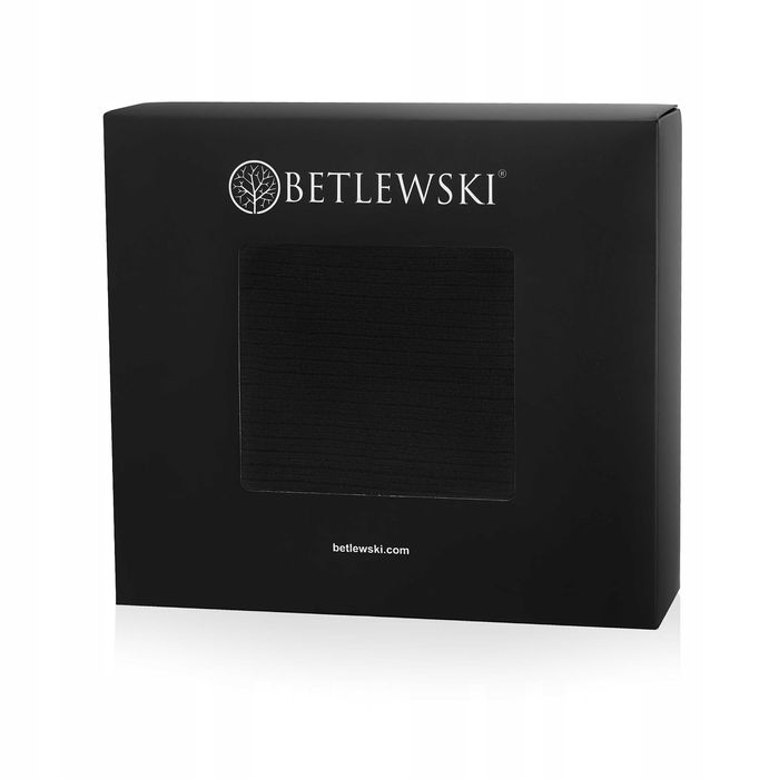 Zestaw Zimowy Męski BETLEWSKI Czapka + Szalik Czarny Ciepły Na Prezent