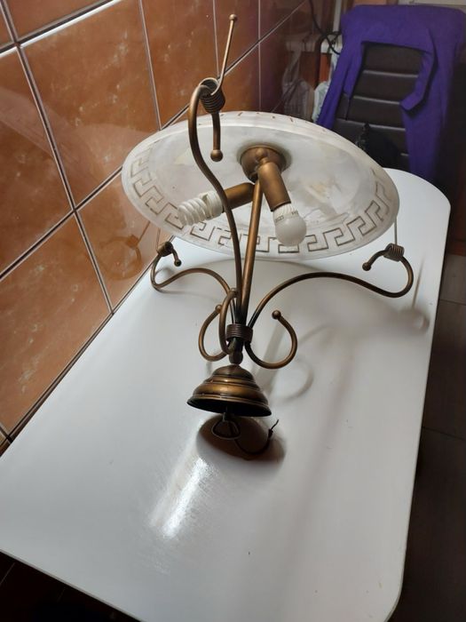 Lampy motyw egipski (żyrandol + lampa naścienna)