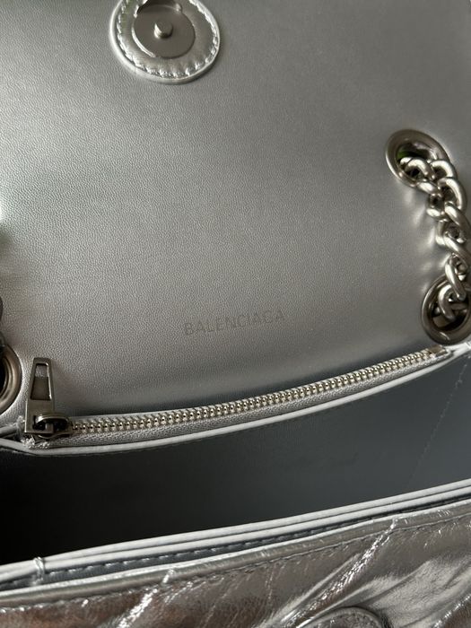 Жіноча сумка Balenciaga Crush Small Chain Bag Quilted in Silver