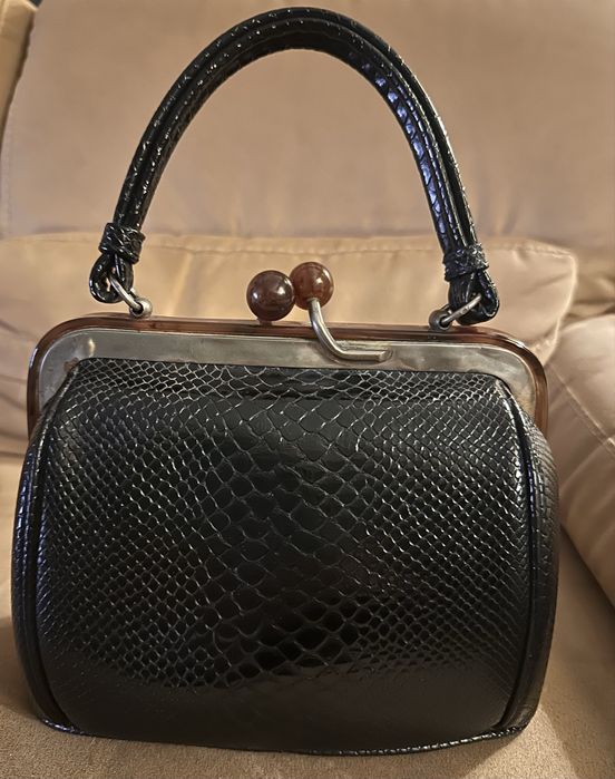 Vendo mala/carteira vintage (50/60) em pele de cobra ou lagarto