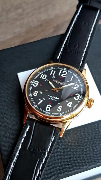 Годинник Aviator Miltary Cal. Raketa 2609.НА Made in USSR  Gold Silver