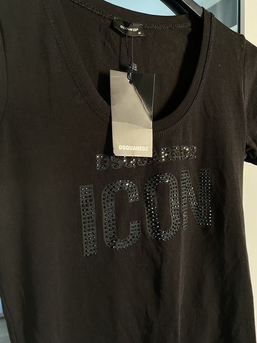 Czarna bluzka dsquared icon M nowa