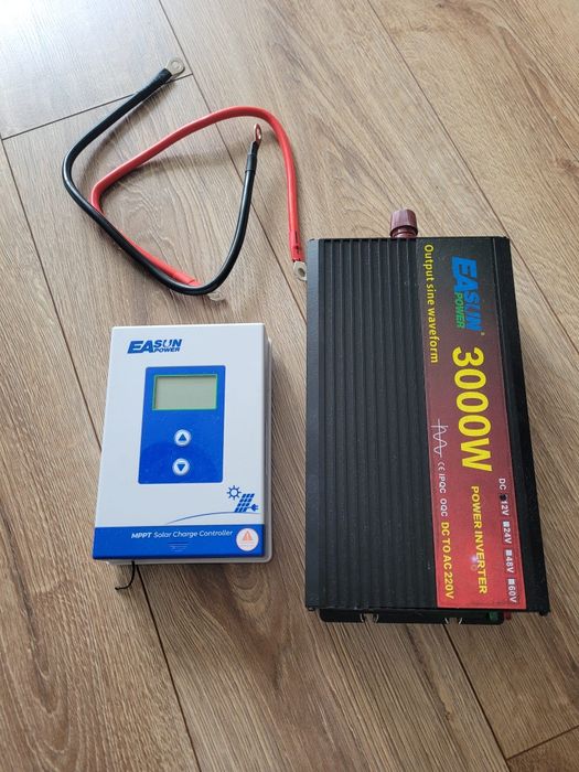 Zestaw Solarny 12V/24V:
Kontroler MPPT EASUN + Inwerter
3000W + 2x Panel Dokio 100W