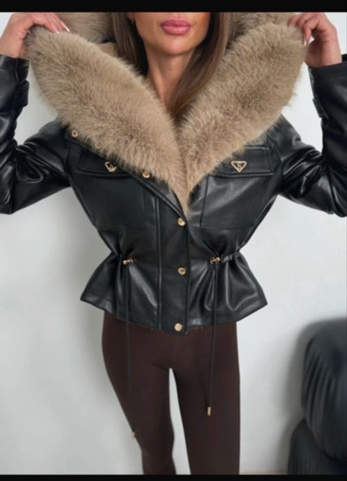 Zimowa kurtka z pięknym gęstym lisem