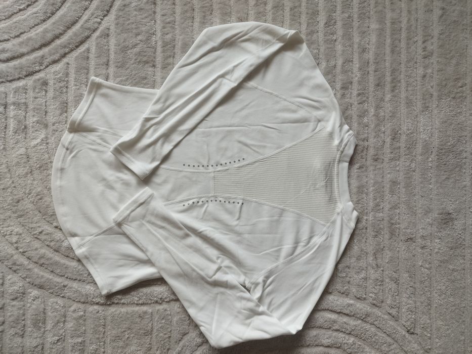 Nowa bluzka sportowa z długim rękawem UV UPF 50+ Rozmiar M biała / ecru