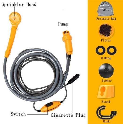 Автомобильный душ от прикуривателя Automobile Shower Set 12 В