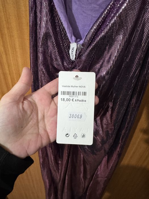 Vestido Comprido Roxo Metalizado