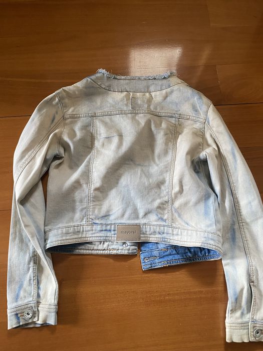 Casaco de ganga clara com bordados mayoral 12 anos