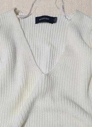 Светр жіночий білий розкльошені рукава minkpink джемпер оверсайз s