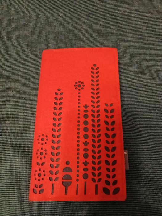 NOWE etui na telefon portfel filcowy pomarańczowy