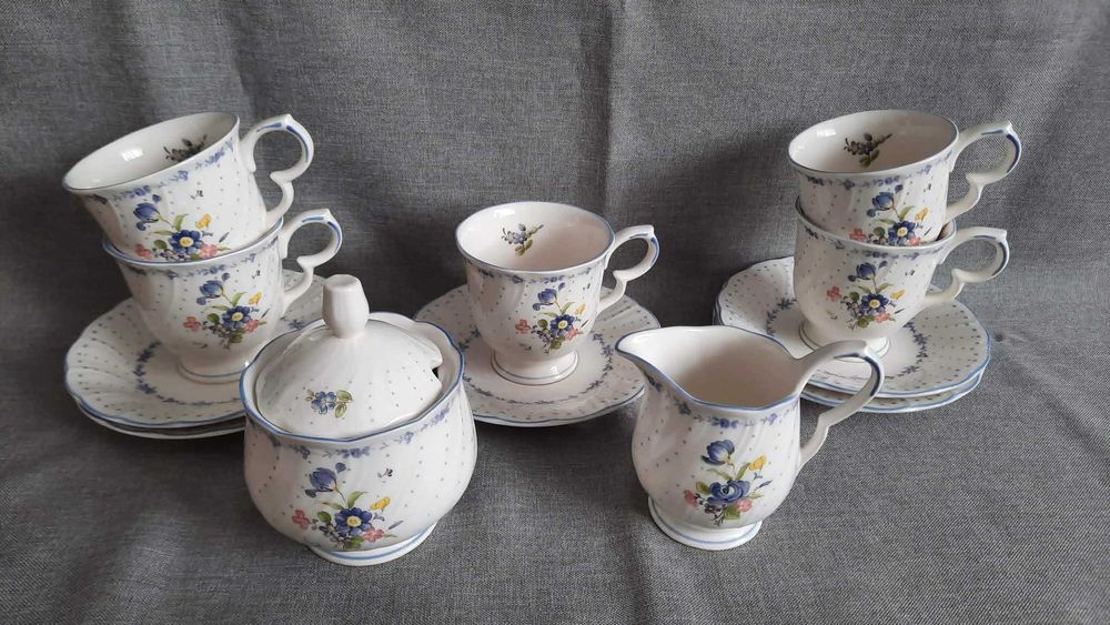 Serwis kawowy  Niebieska piwonia Nikko Japonia lata 80-te