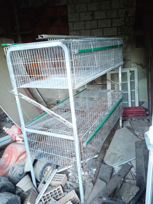 Gaiolas de coelhos dupla com comedouros