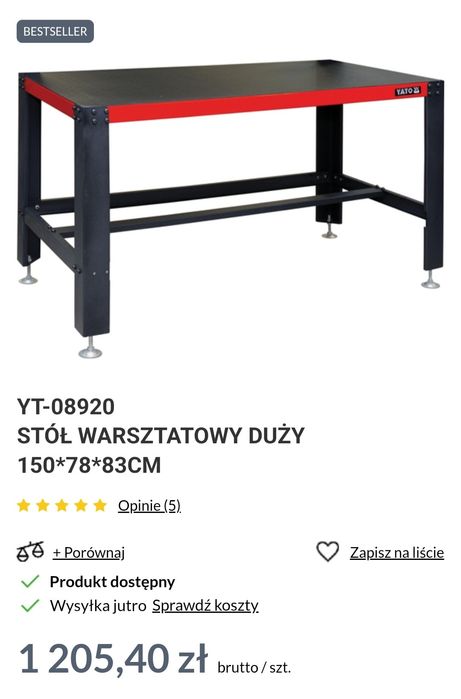 Stół warsztatowy Yato