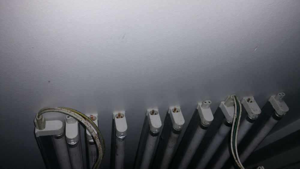 10 lampadas com suporte. Compridas  com147 cm, e 2 com 88 cm.