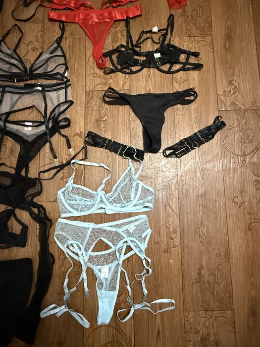 Еротична білизна белье ліф пояс труси гартери латекс сітка спідниця