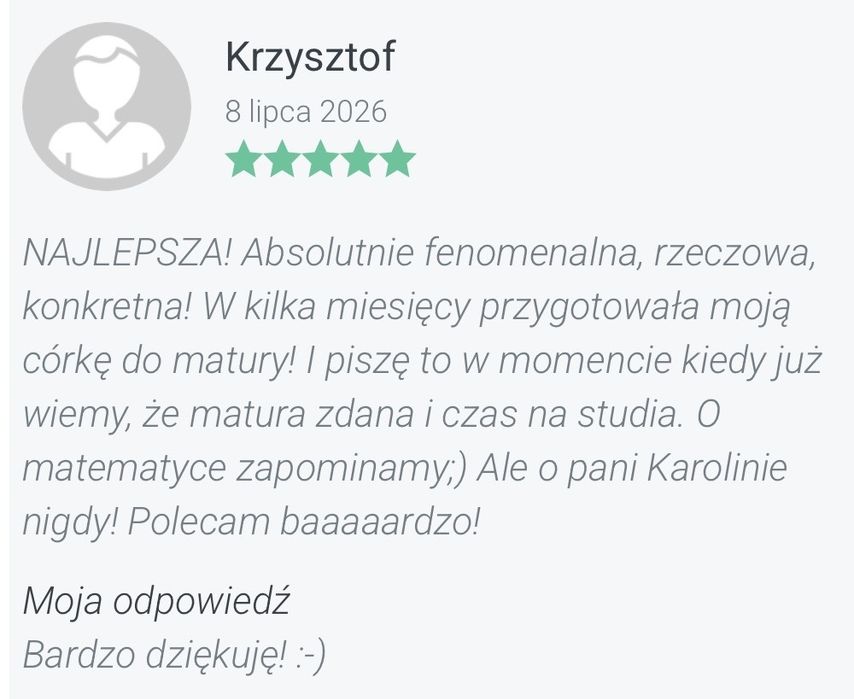 Matematyka SKUTECZNIE - zajęcia z nauczycielką technikum