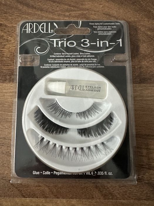 Ardell Trio 3-in-1 Sztuczne rzęsy na pasku, kępki + klej Ardell