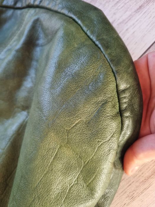 Сумка шоппер кожаная зеленая итальянская