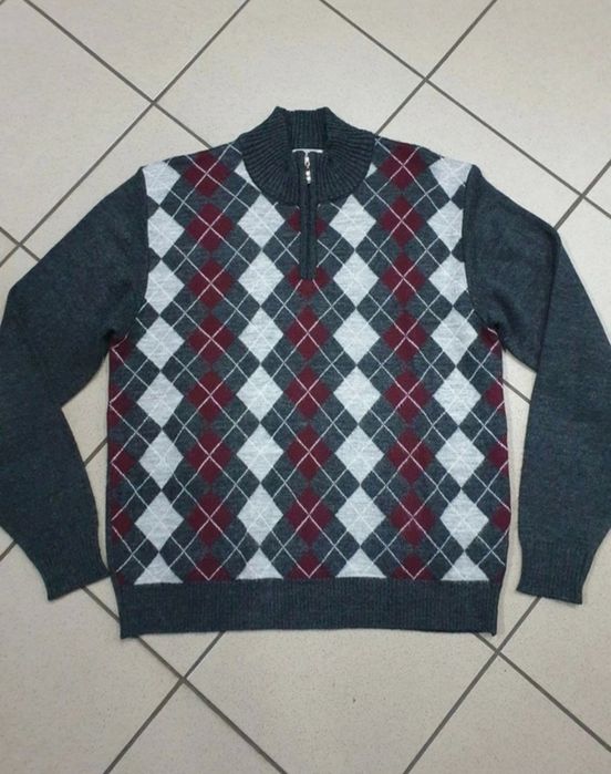 Regent Street USA r XL sweter półgolf męski w romby retro vintage